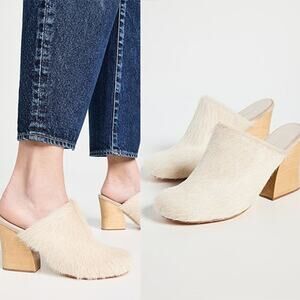 NEW Rachel Comey Soft Bully Mules Cowhide Cushioned Leather Sandal Cream Size: 7
